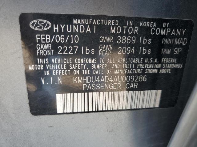 KMHDU4AD4AU009286 - 2010 HYUNDAI ELANTRA BLUE GRAY photo 13