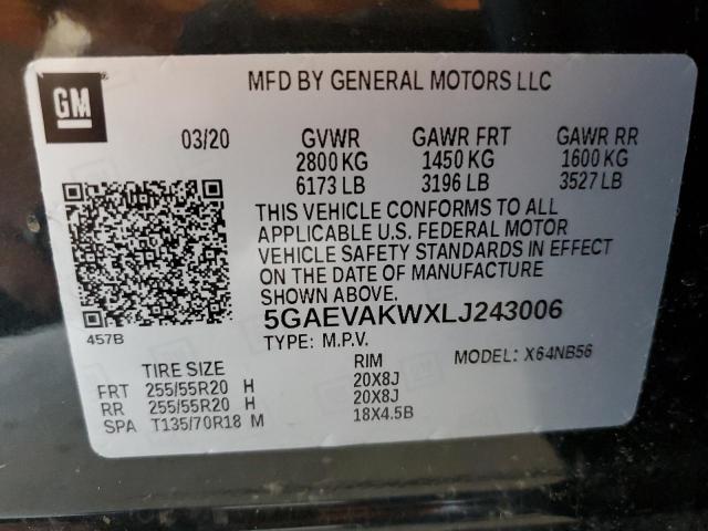 5GAEVAKWXLJ243006 - 2020 BUICK ENCLAVE ESSENCE 黑色 照片 13