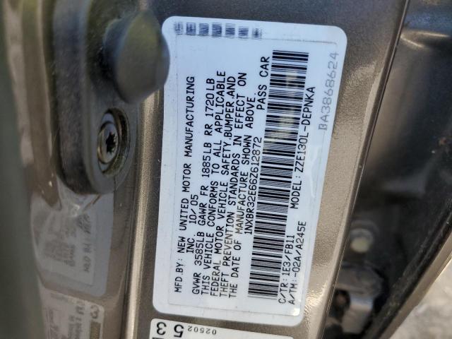 1NXBR32E66Z612872 - 2006 TOYOTA COROLLA CE GRAY photo 12