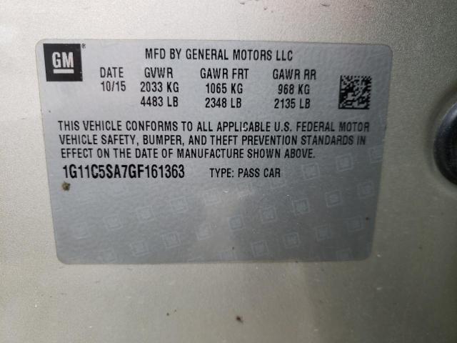 1G11C5SA7GF161363 - 2016 CHEVROLET MALIBU LIM LT 金色 照片 12