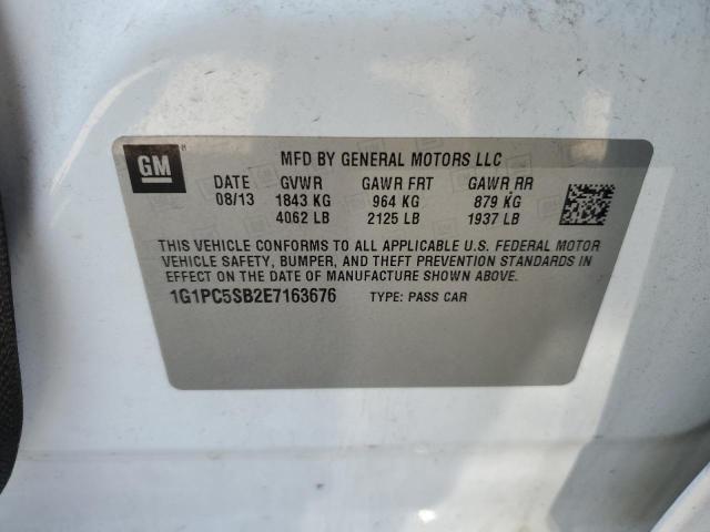 1G1PC5SB2E7163676 - 2014 CHEVROLET CRUZE LT WHITE photo 12