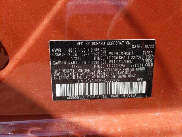 4S4GUHU64R3733434 - 2024 SUBARU CROSSTREK WILDERNESS ORANGE photo 13