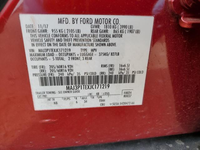 MAJ3P1TEXJC171219 - 2018 FORD ECOSPORT SE Burdeos foto 14