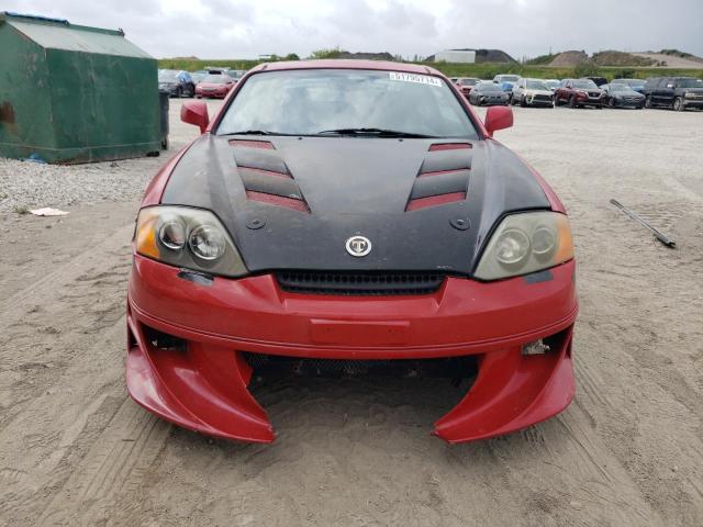 KMHHN65F74U128542 - 2004 HYUNDAI TIBURON GT RED photo 5