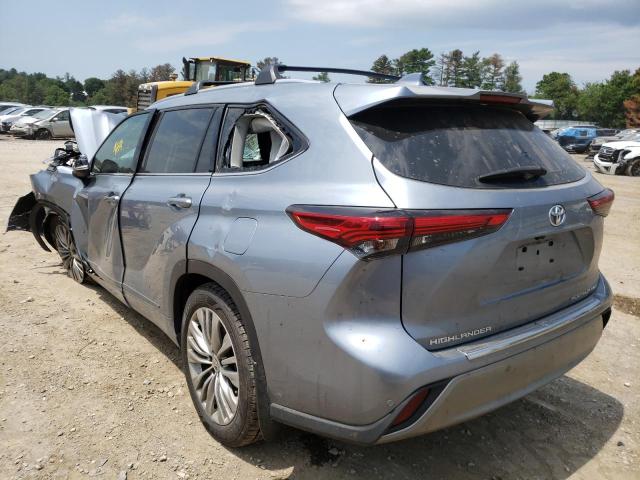 5TDFZRBH4LS052580 - 2020 TOYOTA HIGHLANDER PLATINUM BLUE photo 3