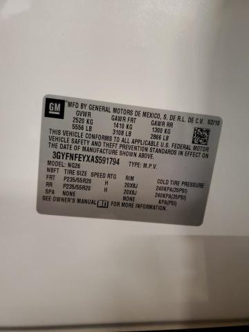 3GYFNFEYXAS591794 - 2010 CADILLAC SRX PREMIUM COLLECTION Ақ фото 14