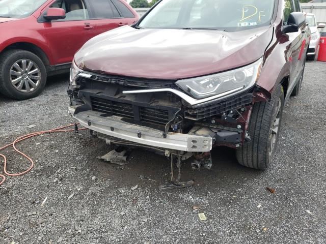 2HKRW6H38JH221406 - 2018 HONDA CR-V LX BURGUNDY photo 9