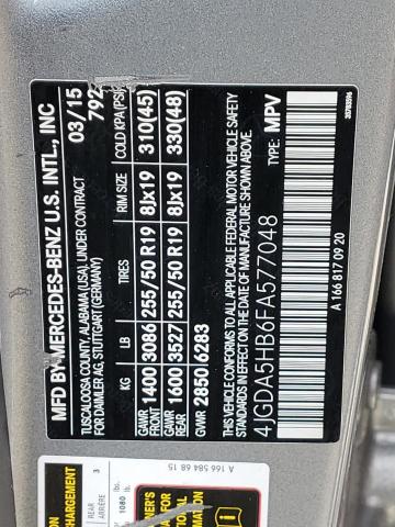 4JGDA5HB6FA577048 - 2015 MERCEDES-BENZ ML 350 4MATIC GRAY photo 13