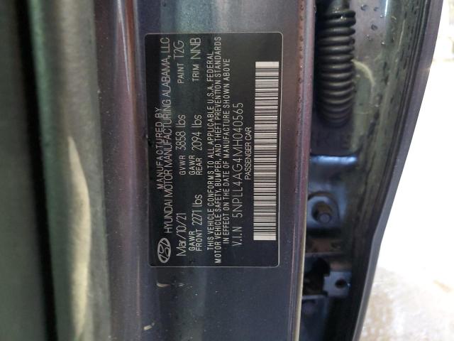 5NPLL4AG4MH040565 - 2021 HYUNDAI ELANTRA SE GRAY photo 12