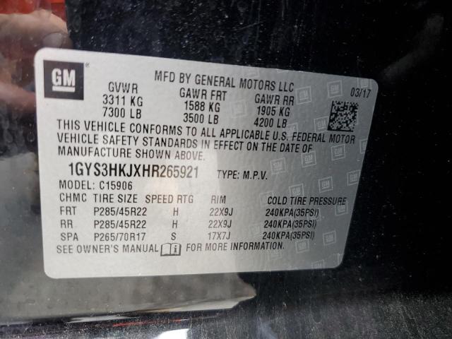 1GYS3HKJXHR265921 - 2017 CADILLAC ESCALADE ESV LUXURY BLACK photo 13