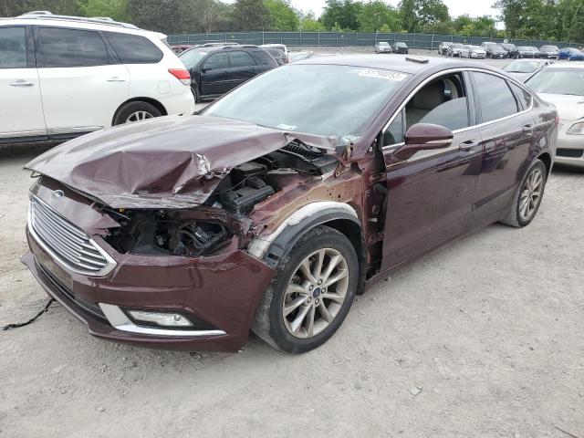 3FA6P0HD4HR272730 - 2017 FORD FUSION SE BURGUNDY photo 1