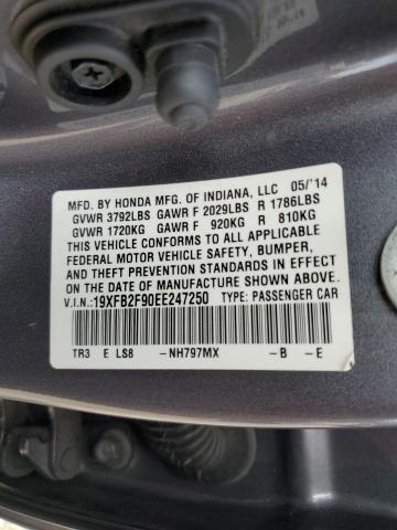 19XFB2F90EE247250 - 2014 HONDA CIVIC EXL Boz foto 13
