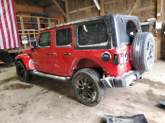 1C4JJXP64MW786392 - 2021 JEEP WRANGLER U SAHARA 4XE RED photo 2