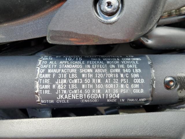 JKAENEB16GDA11904 - 2016 KAWASAKI EN650 B 双色 照片 8