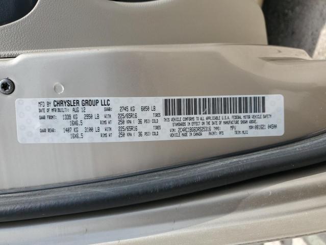 2C4RC1BG6DR525316 - 2013 CHRYSLER TOWN & COU TOURING 金色 照片 13