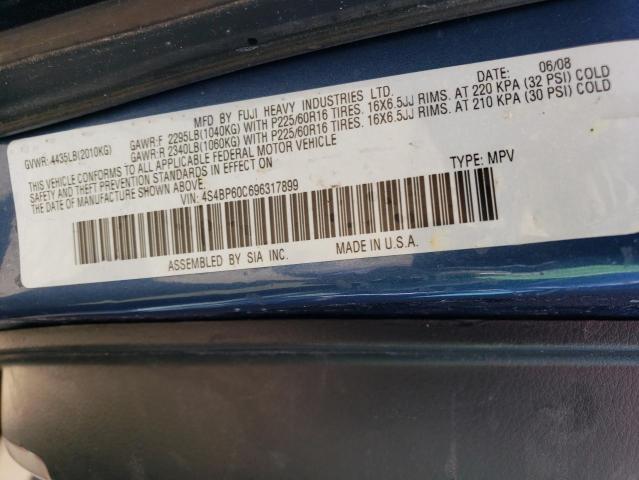 4S4BP60C696317899 - 2009 SUBARU OUTBACK BLUE photo 12