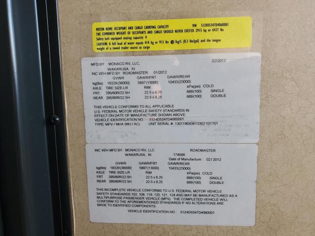 51Z4D5347D4060001 - 2013 ROADMASTER RAIL MONOCOQUE Gris photo 10