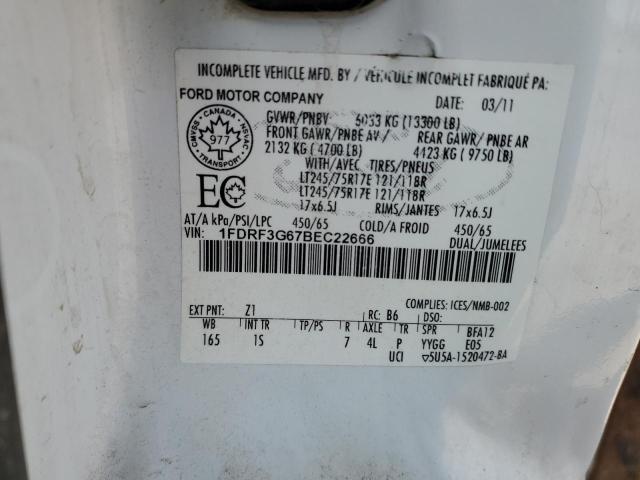 1FDRF3G67BEC22666 - 2011 FORD F350 SUPER DUTY WHITE photo 14