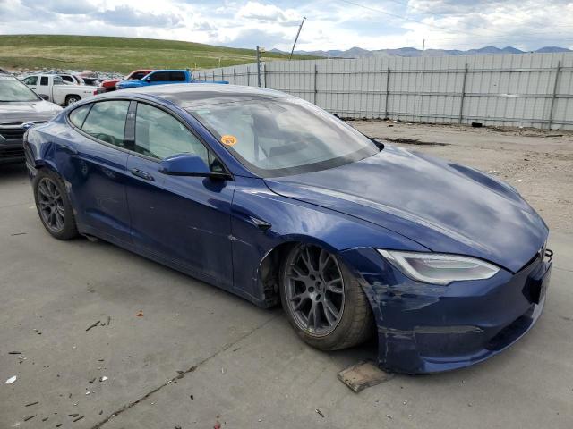 5YJSA1E57NF469210 - 2022 TESLA MODEL S ლურჯი ფოტო 4
