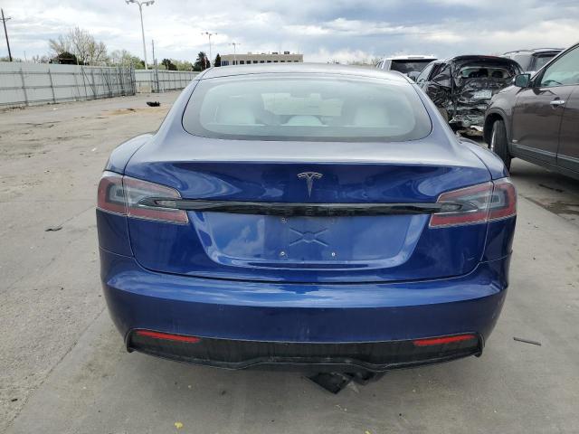5YJSA1E57NF469210 - 2022 TESLA MODEL S ლურჯი ფოტო 6