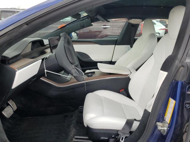 5YJSA1E57NF469210 - 2022 TESLA MODEL S ლურჯი ფოტო 7