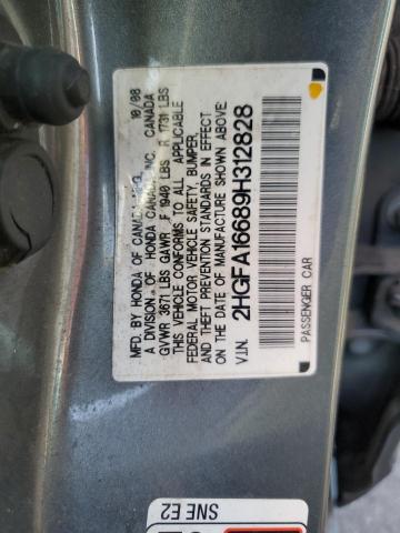 2HGFA16689H312828 - 2009 HONDA CIVIC LX-S Boz foto 13