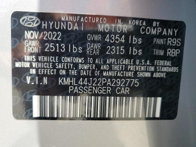 KMHL44J22PA292775 - 2023 HYUNDAI SONATA SEL PLUS SILVER photo 12