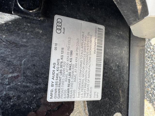 WA1CNAFY8J2186551 - 2018 AUDI Q5 PRESTIGE 黑色 照片 10