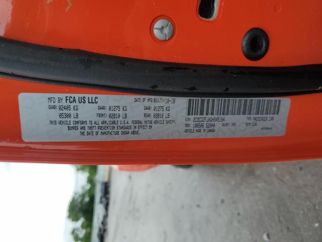 2C3CDZFJXGH345164 - 2016 DODGE CHALLENGER R/T SCAT PACK ORANGE photo 12