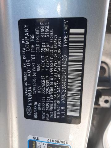 KM8J23A40GU211425 - 2016 HYUNDAI TUCSON SE SILVER photo 12