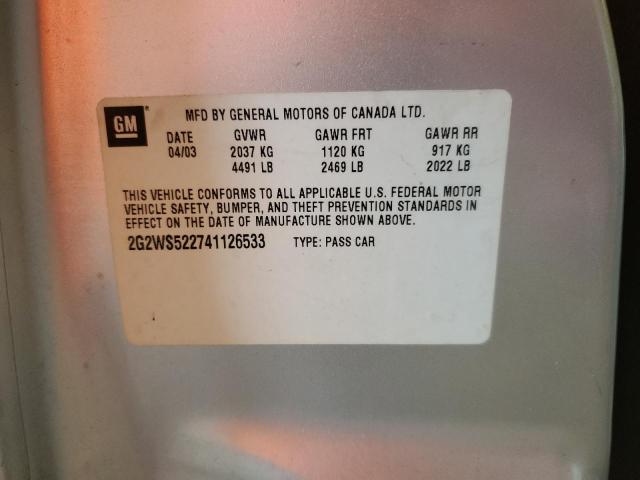 2G2WS522741126533 - 2004 PONTIAC GRAND PRIX GT2 ვერცხლისფერი ფოტო 12