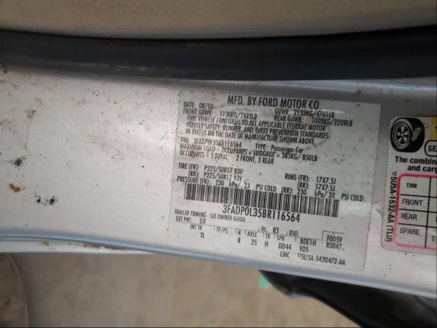 3FADP0L35BR116564 - 2011 FORD FUSION HYBRID SILVER photo 10