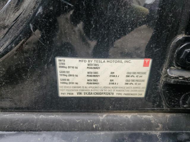 5YJSA1CN8DFP22679 - 2013 TESLA MODEL S BLACK photo 12