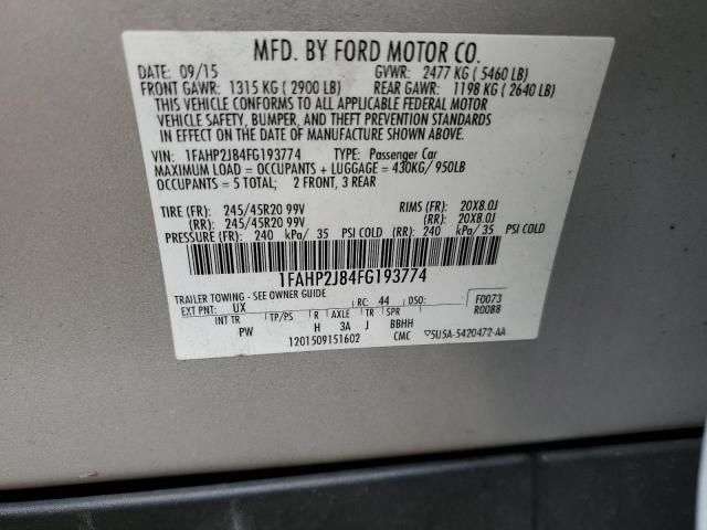 1FAHP2J84FG193774 - 2015 FORD TAURUS LIMITED SILVER photo 12