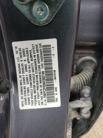 19XFC2F85KE002749 - 2019 HONDA CIVIC SPORT 灰色 照片 12