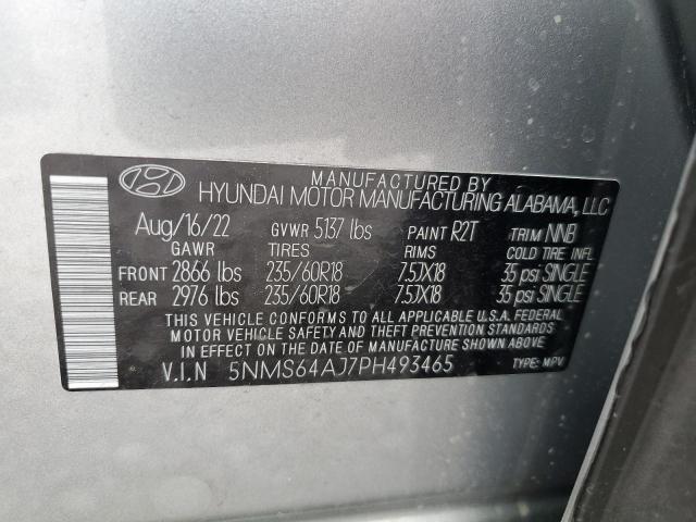 5NMS64AJ7PH493465 - 2023 HYUNDAI SANTA FE XRT SILVER photo 13