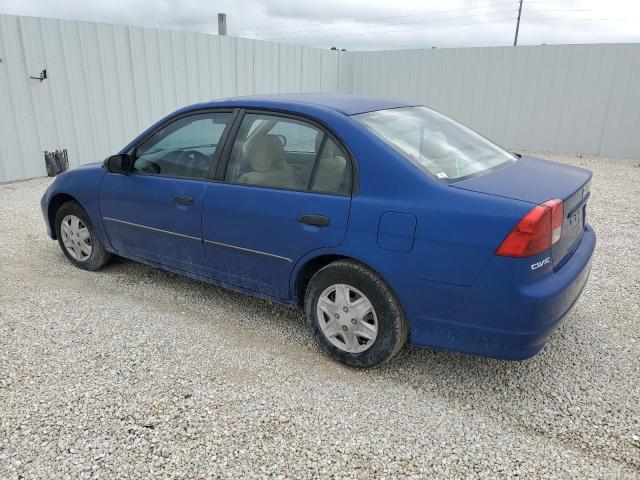 2HGES163X4H599774 - 2004 HONDA CIVIC DX VP BLUE photo 2