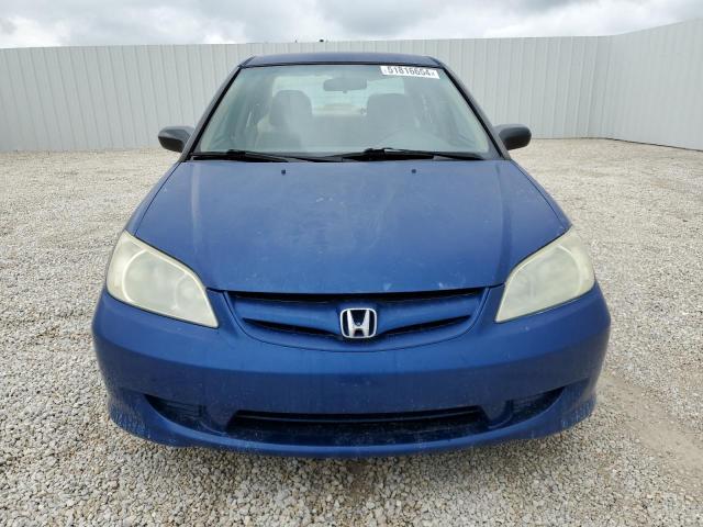 2HGES163X4H599774 - 2004 HONDA CIVIC DX VP BLUE photo 5