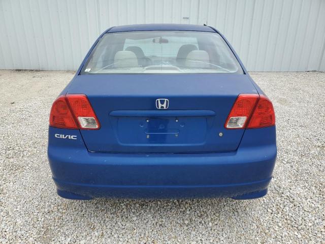 2HGES163X4H599774 - 2004 HONDA CIVIC DX VP BLUE photo 6