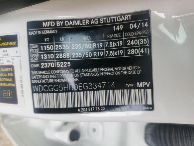 WDCGG5HB0EG334714 - 2014 MERCEDES-BENZ GLK 350 WHITE photo 13