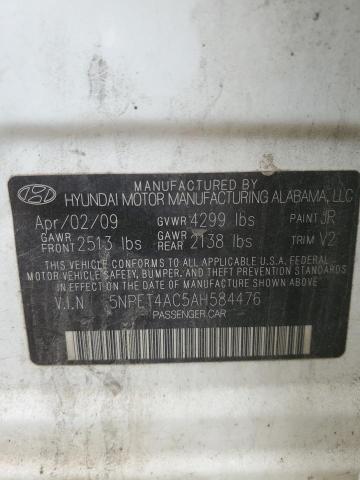 5NPET4AC5AH584476 - 2010 HYUNDAI SONATA GLS WHITE photo 12