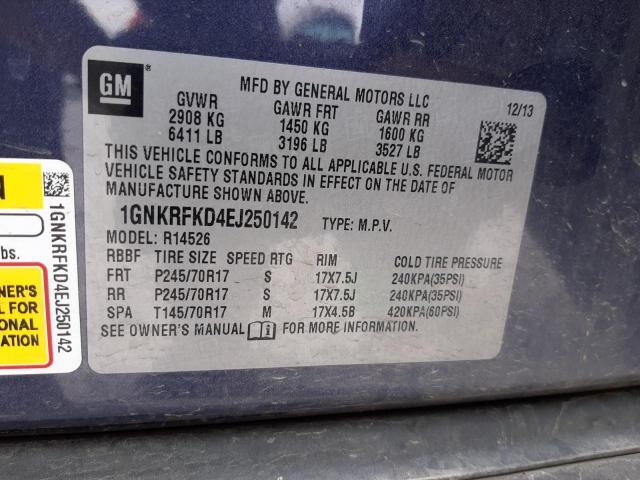 1GNKRFKD4EJ250142 - 2014 CHEVROLET TRAVERSE LS BLUE photo 14