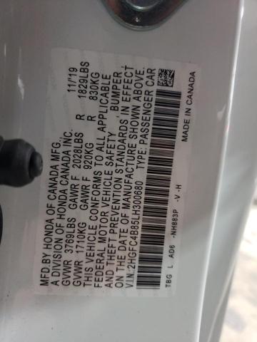 2HGFC4B85LH300680 - 2020 HONDA CIVIC SPORT 白色 照片 12