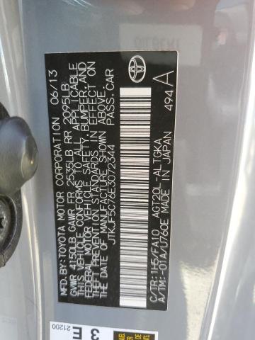 JTKJF5C76E3072344 - 2014 TOYOTA SCION TC 灰色 照片 12