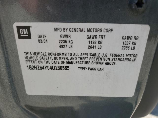 1G2HZ54Y04U230565 - 2004 PONTIAC BONNEVILLE GXP GRAY photo 13