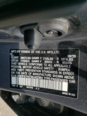 SHHFK7H47MU402964 - 2021 HONDA CIVIC SPORT 灰色 照片 12