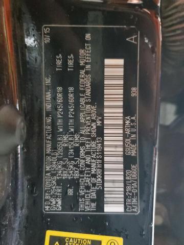 5TDKKRFH1FS119413 - 2015 TOYOTA HIGHLANDER XLE 黑色 照片 13