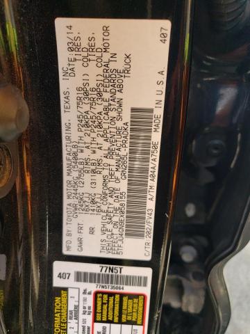 5TFJU4GN9EX058155 - 2014 TOYOTA TACOMA DOUBLE CAB PRERUNNER BLACK photo 12