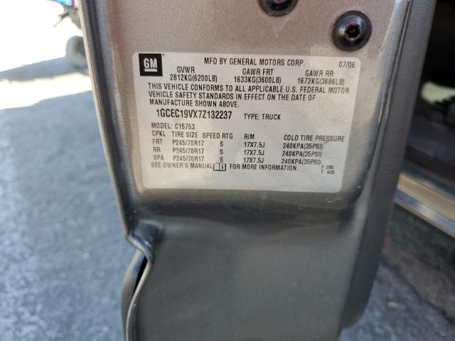 1GCEC19VX7Z132237 - 2007 CHEVROLET SILVERADO C1500 CLASSIC GRAY photo 13