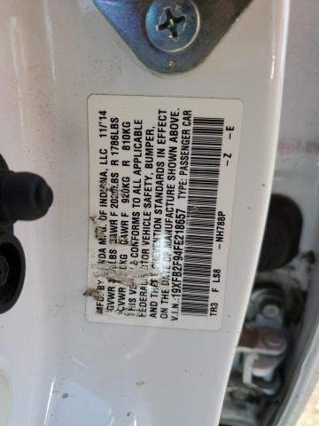 19XFB2F94FE218657 - 2015 HONDA CIVIC EXL WHITE photo 12